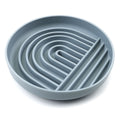 DriftCalm shallow slow feeder dog bowl with flowing channels for gentle calm mealtime enrichment
