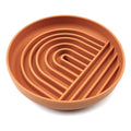 DriftCalm shallow slow feeder dog bowl with flowing channels for gentle calm mealtime enrichment