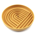 DriftCalm shallow slow feeder dog bowl with flowing channels for gentle calm mealtime enrichment