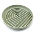 DriftCalm shallow slow feeder dog bowl with flowing channels for gentle calm mealtime enrichment