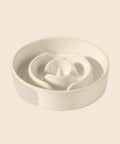 HearthFlow slow-feed bowl in white ceramic, showing the gentle ridges
