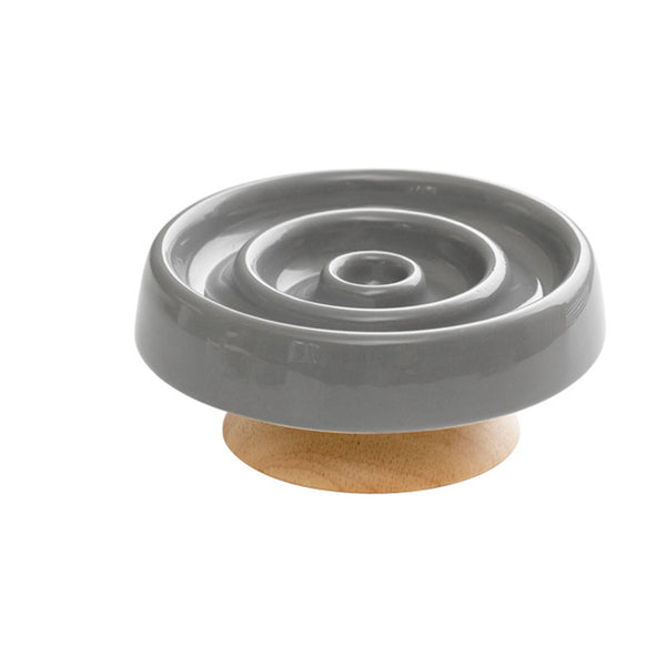 StoneGrove ceramic slow feeder dog bowl with stone-inspired carved grooves for calm and enriched mealtime